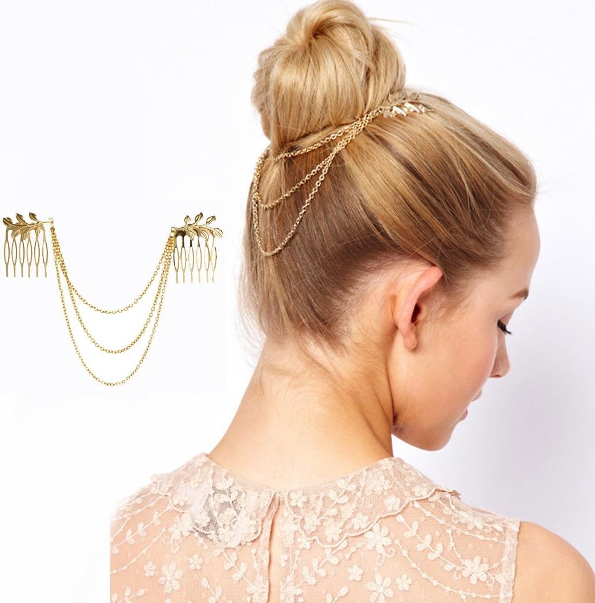 Gouden Blad Hoofdband Haaraccessoire voor Dames - Elegante Haarkam & Hoofdtooi