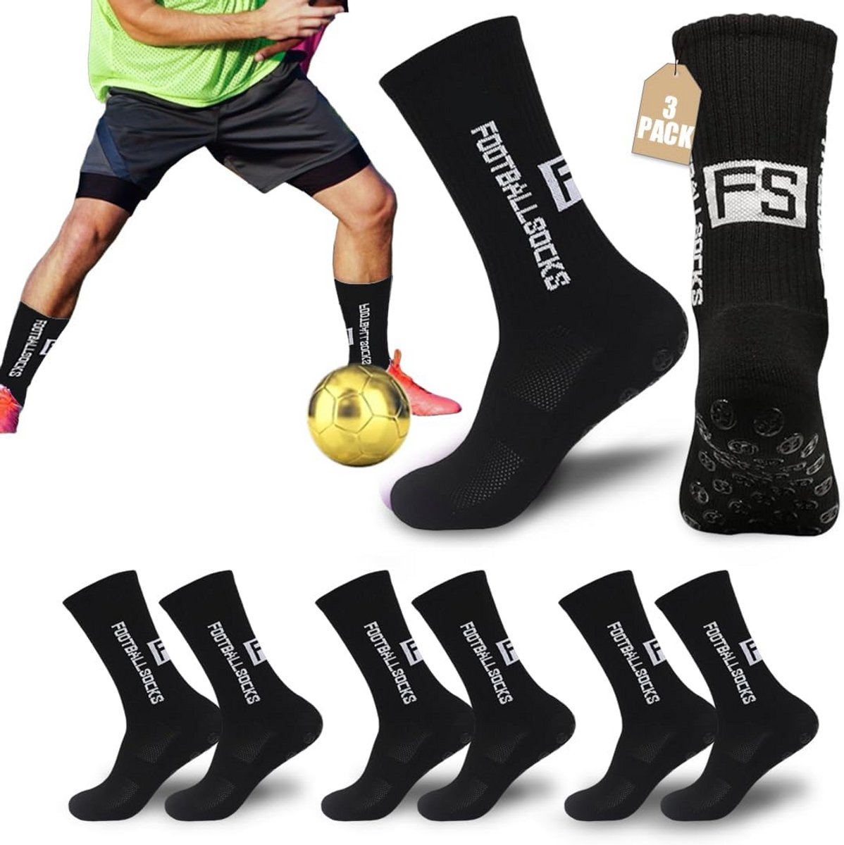 Antislip Sportsokken met Grip - Ademend en Zweetabsorberend voor Voetbal en Hardlopen