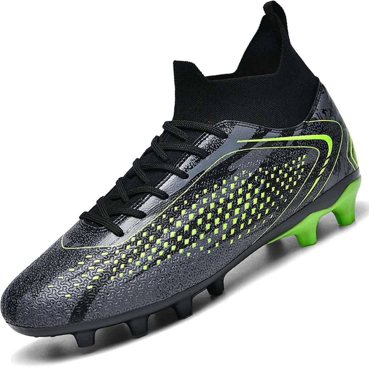 Voetbalschoenen Heren Jongens Kunstgras - Noppen Trainingsschoenen met Hoge Kraag