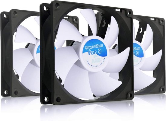 Stille PC Ventilator 92mm - Set van 3 Stuks met Anti-Vibratie Pads