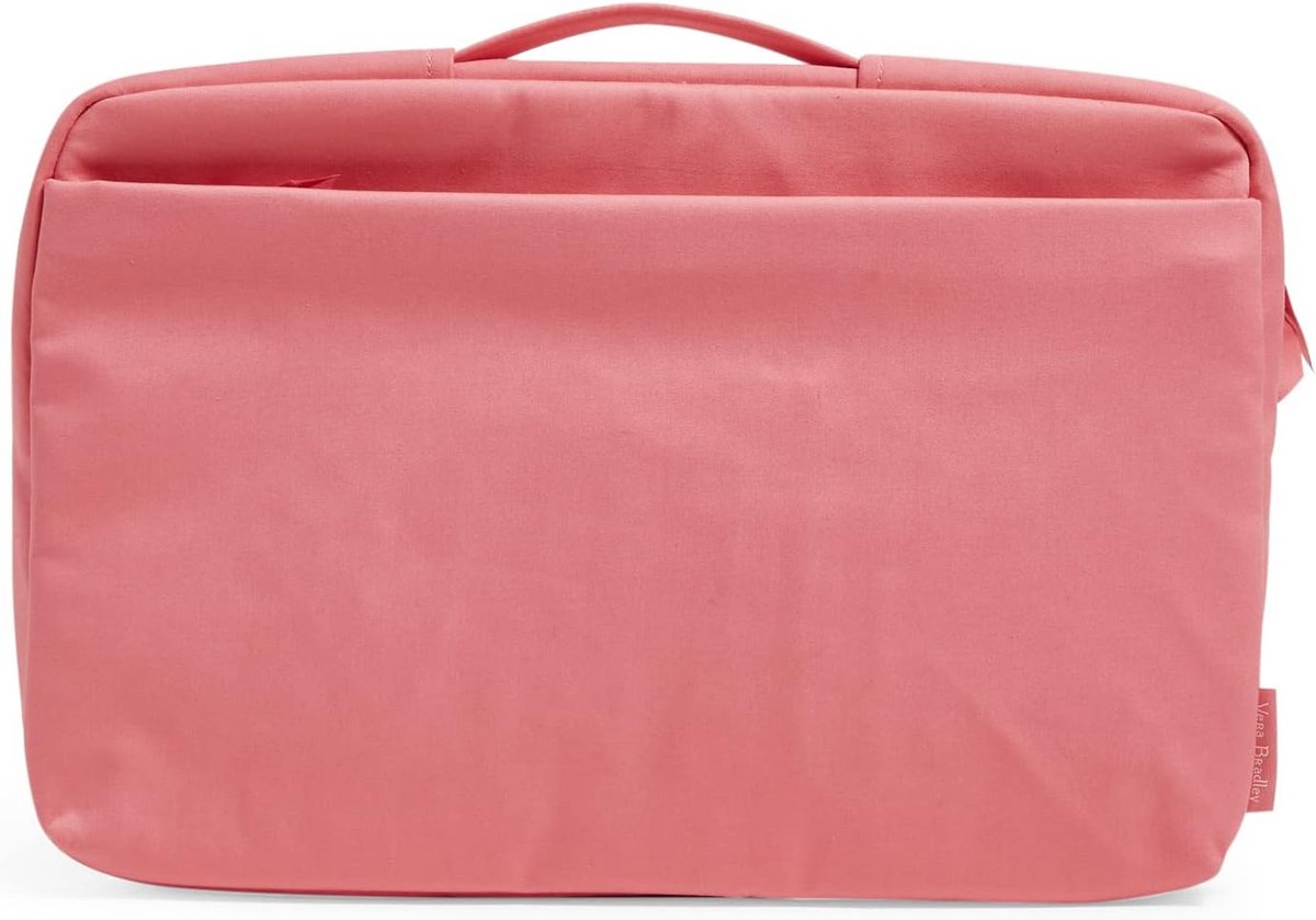 Gevoerde laptop organizer van gerecycled katoen met pennenlusjes