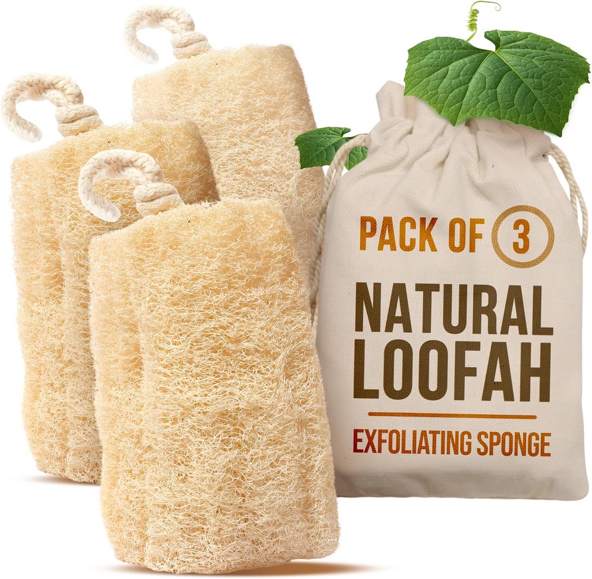 Set van 3 Luxe Natuurlijke Schaats Badsponzen voor Lichaamspeeling