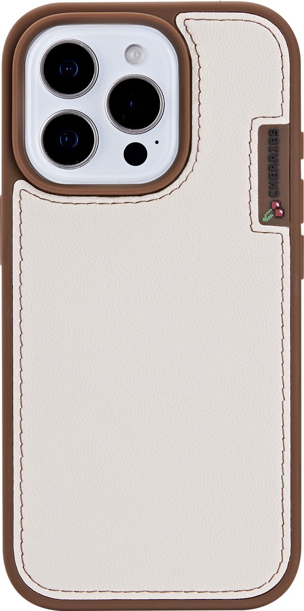 CHERRIES Eco Bean hoesje voor iPhone 15 – MagSafe-Ready – Gerecycled Koffiebonenmateriaal – Beige – Schokbestendig