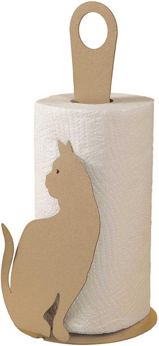 Keukenrolhouder met Katten Design in Beige