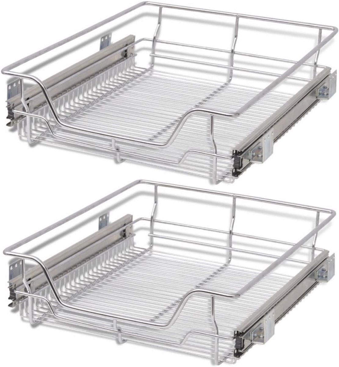 2x Uittrekbare Draadmanden voor Keukenkast 30 cm Breed - Volledig Uitschuifbaar
