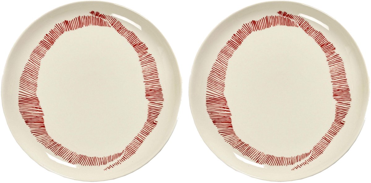 Serax - Ottolenghi Feast - Bord M - Wit/Rood - 22 Ø - 2 stuks
