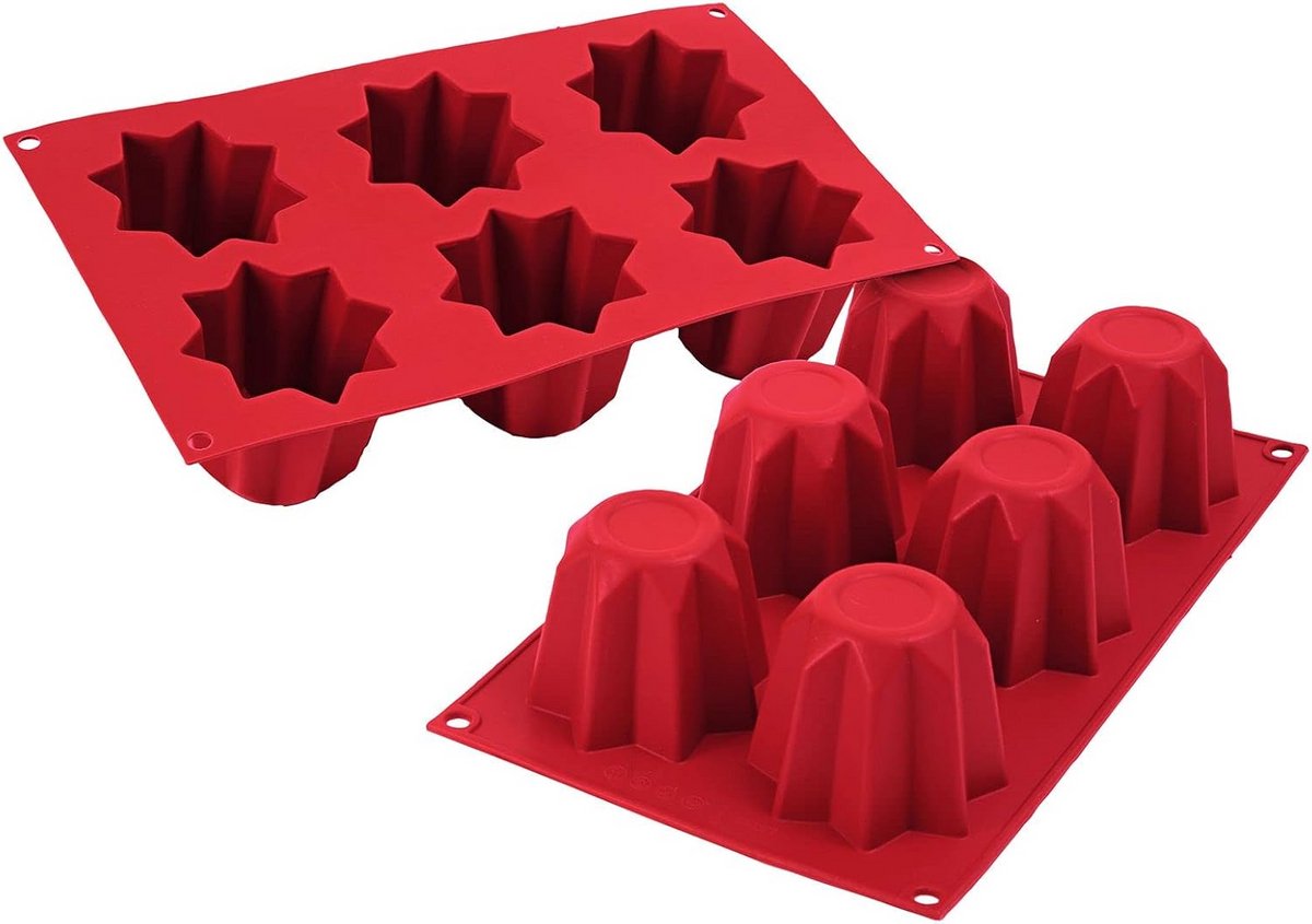 Siliconen Bakvorm voor Mini Pandoro Cakejes 6 Stuks