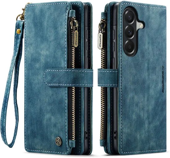 Samsung Galaxy A57 Hoesje CaseMe C30 Blauw | Wallet Book Case met Kaartsleuven, Ritsvak & Standfunctie