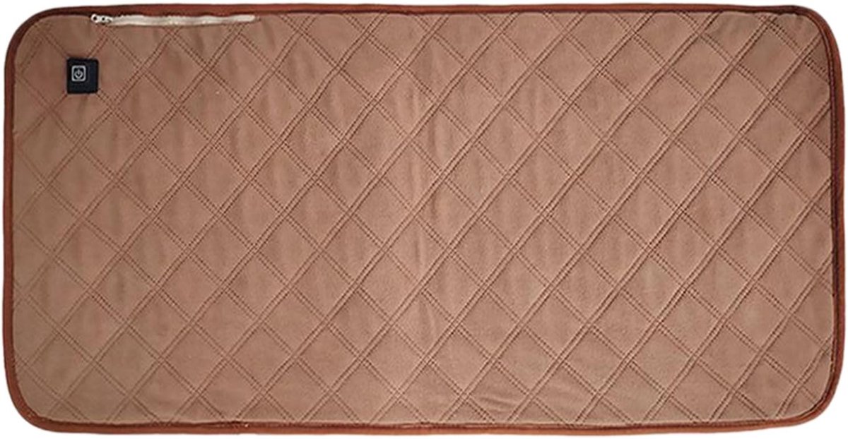 Verwarmd Bureaustoelkussen - Zacht Verwarming - Comfort Binnen Buiten - Verstelbare Verwarming 3 Modi - 90 x 45 cm - Bruin