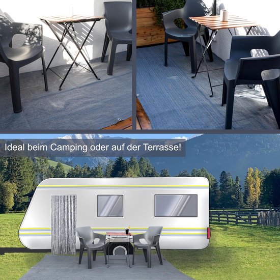 Voortent Tapijt - Luifel Kleed Onderlegger - Kamperen Terras Picknick - XL Formaat Duurzaam - 300 x 600 cm - Blauw van Merkloos — afbeelding 4