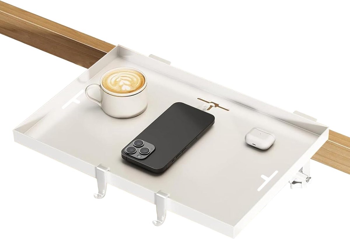 Bedkastje - Nachtkastje Plank - Bed Organisatie - Opvouwbaar Ontwerp - 32x23.5x2 cm - Wit