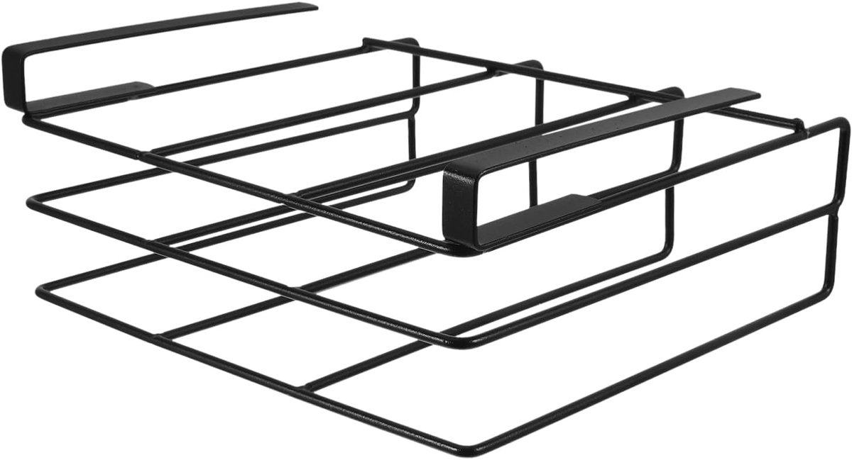 Snijplank Rek - Keuken Organizer - Ruimte Besparen - Dubbellaags Ontwerp - 25 x 10.5 cm - Zwart