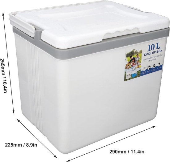 Koelbox 10L - Isolatiedoos Draagbaar - Outdoor Activiteiten - Zeer Efficiënte Isolatie - 29x22x26 cm - Wit van Koelbox. — afbeelding 5