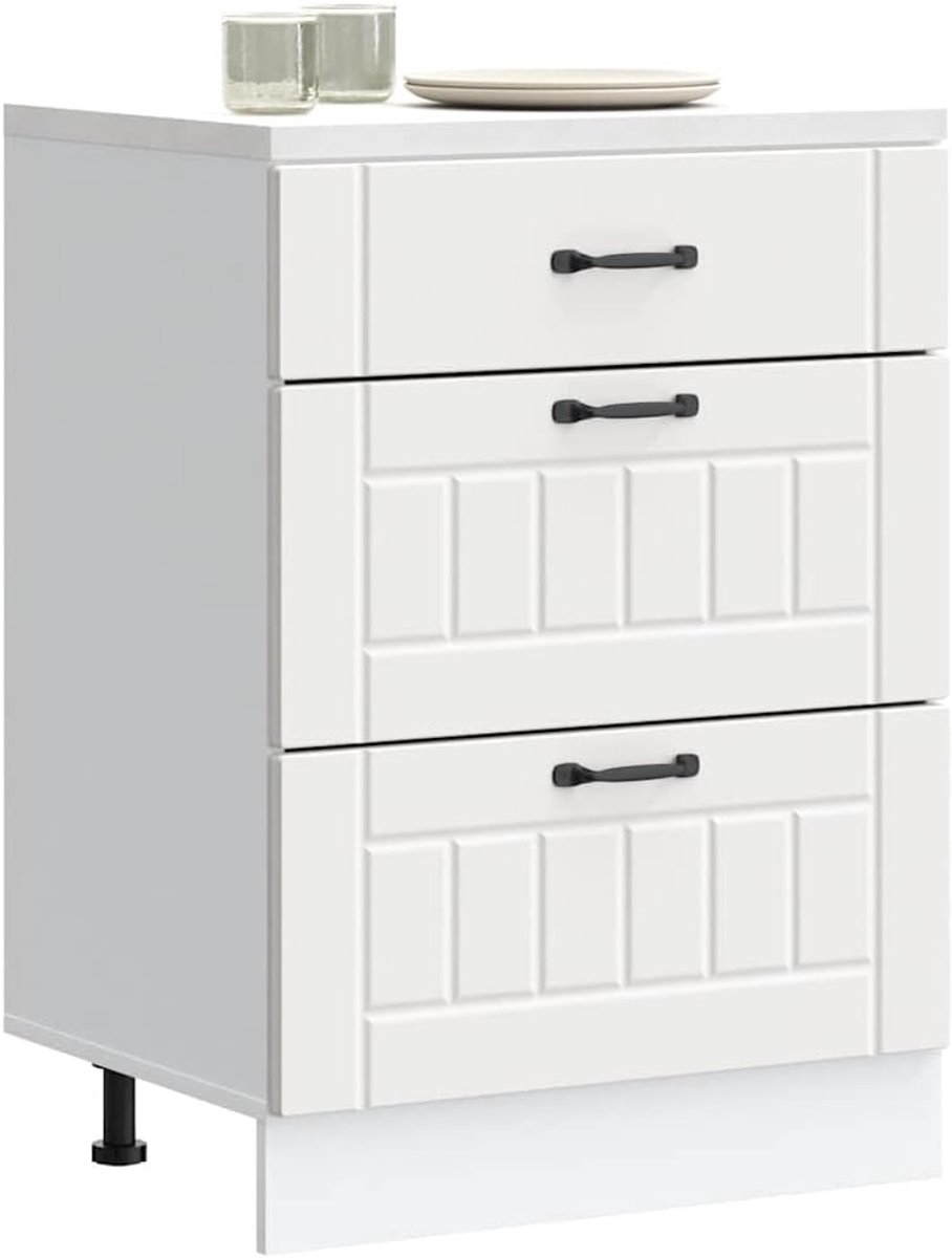 Keukenonderkast Lucca - Keukenmeubel wit - Keukenopslag optimaliseren - Verstelbare poten - 60x46x81.5 cm - Wit