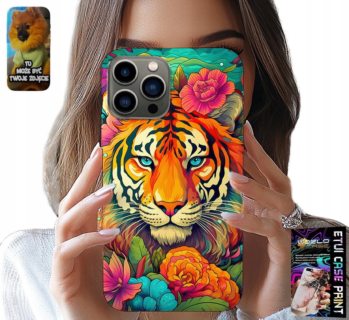 HOESJE VOOR IPHONE 13 PRO - DIERENPATROON TIJGERHOESJE