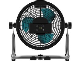 Industriële Vloerventilator - Krachtige Ventilator - Luchtcirculatie Binnen - 9 Snelheden Accu - 25.4 cm Diameter - Wit