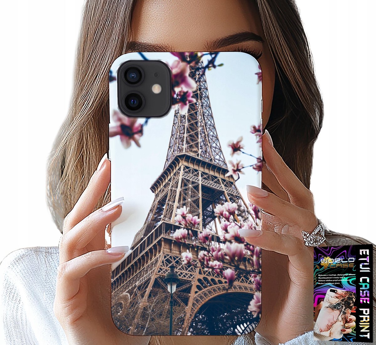 HOESJE VOOR IPHONE 13 MINI - PARIJS EIFFELTOREN MOOIE PLEKKEN ACHTERKANT