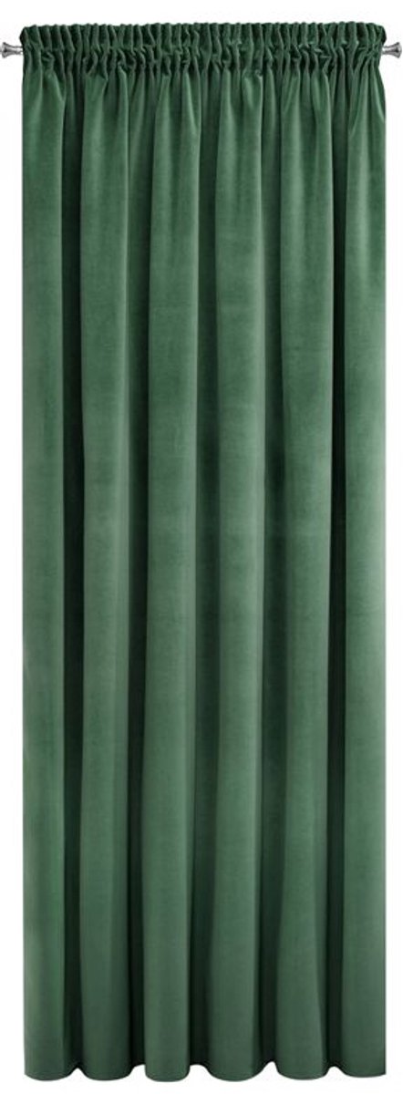 Eurofirany Kristi Serie - Groene Velours Gordijn - 140x250 cm - In Klaar Op Ringen