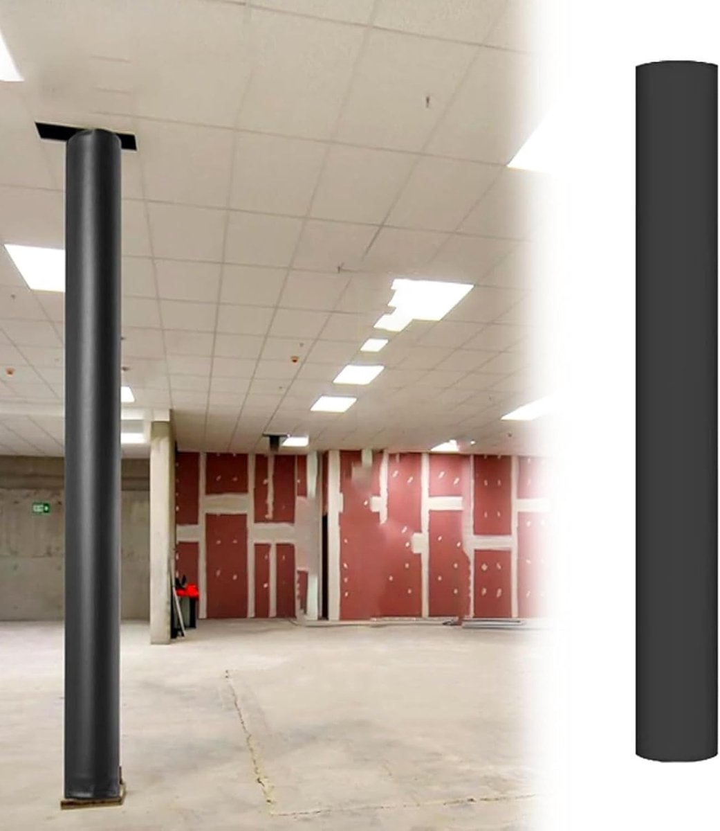 Paalbeschermer - Ronde kolomhoes - Basketbalpaal beschermen - Waterdichte PU hoes - Hoogte 18 meter - Zwart
