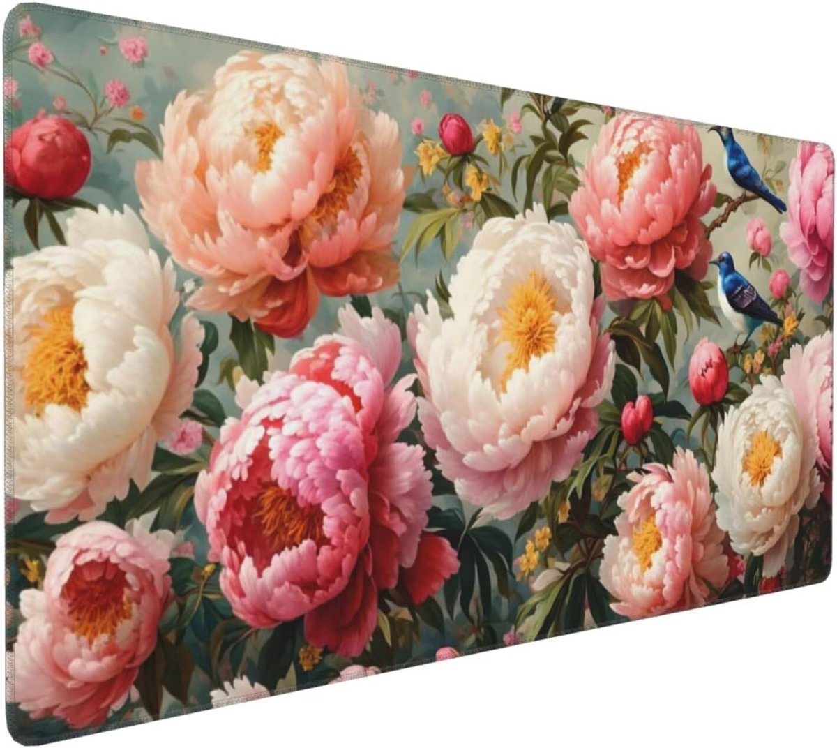 XXL Muismat - Grote Bureauonderlegger - Thuis Kantoor - Waterdicht Antislip - 150x80 cm - Roze Bloemen