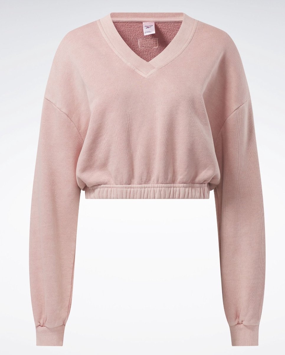Reebok Dameskatoenen Trui – Kort Roze
