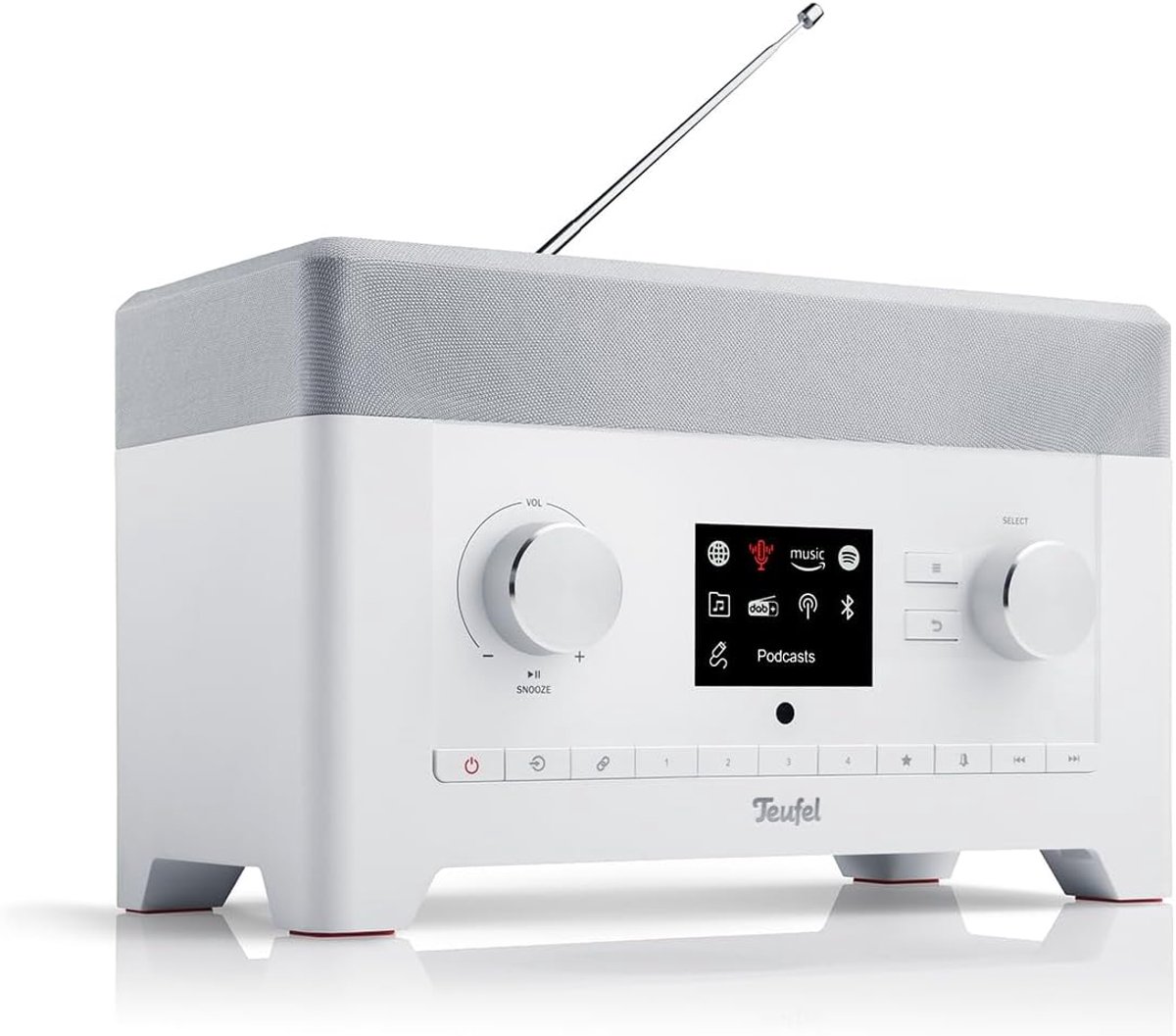 Digitale Radio - Internetradio DAB+ - Muziek Streaming - 360 Graden Geluid - 28x16x17.5cm - Wit