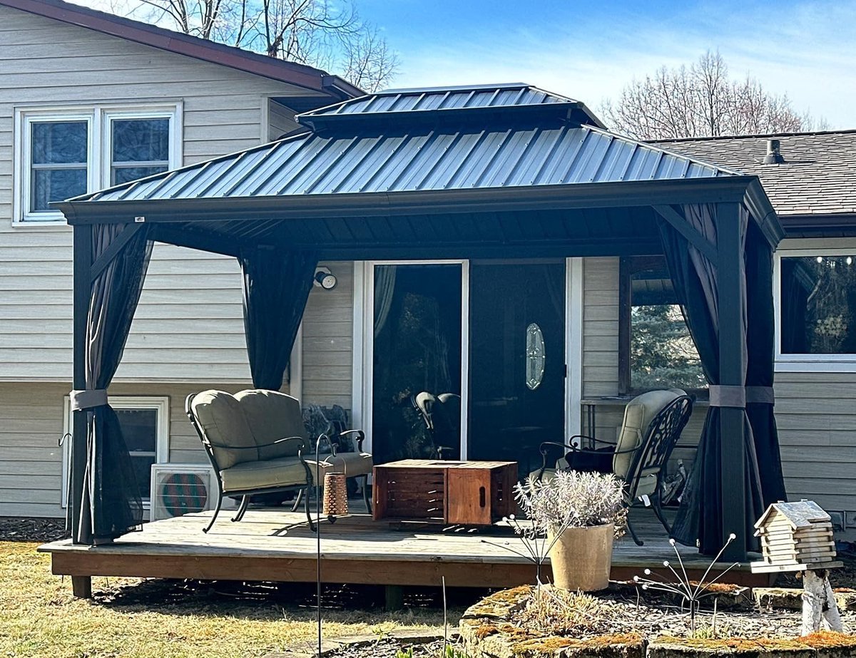Purple Leaf Hardtop pavillon 4 x 3 m - gris luxe