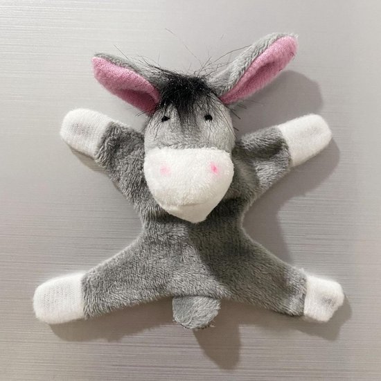 Pluche Dieren Magneten - Knuffel Decoratie - Kinder Educatie - Zachte Pluche Materie - 6x9cm - Ezel — afbeelding 3