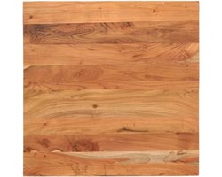 Tafelblad Massief Hout - Vierkant Werkblad - Tafel Verfraaien - Duurzaam Tropisch Hardhout - 80x80x3.8 cm - Natuurlijk