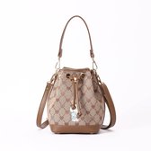 Handtas - Schoudertas - Bucket Bag - Gobelinstof - Beige monogram - Teddybeer - B-loved