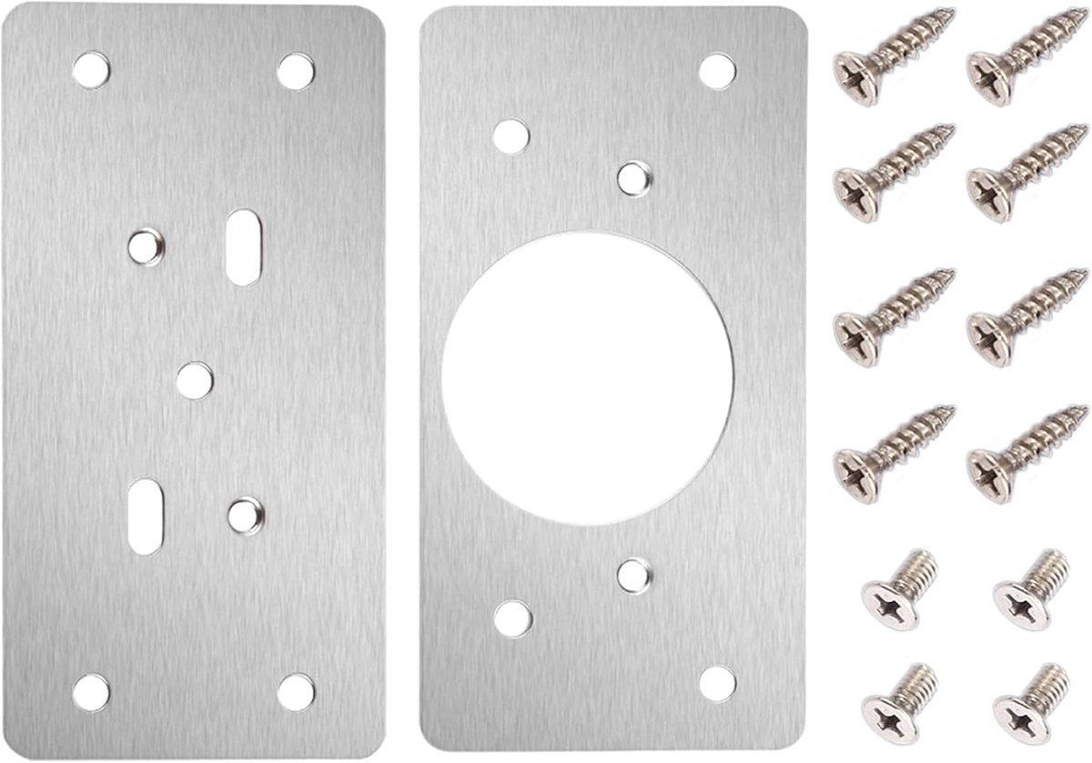 Reparatieplaat Kast - Bevestigingsset - Scharnier Reparatie - Roestvrij Staal - 38x24 mm