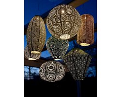 7 x Solar buiten Lampionnen met motief - Kortingpakket - tuinverlichting - zonne energie - buitenlamp - Tyvek Arabische Oosterse Lantaarn