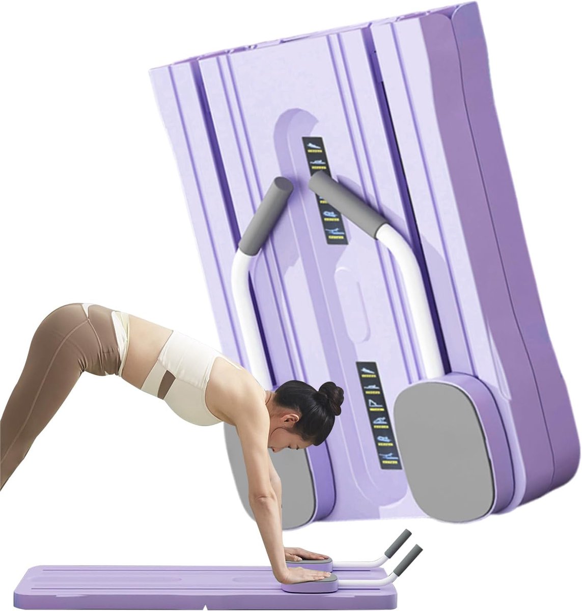 Pilates Bord - Buikspiertrainer Core Trainer - Thuis Lichaamstraining - Vouwbaar Lichtgewicht Ontwerp - 105x40cm - Paars