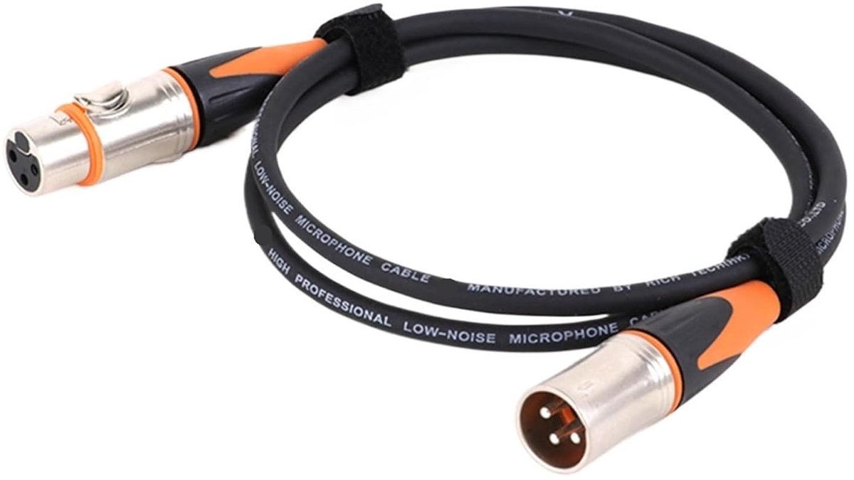 Microfoonkabel XLR - Audio kabel - Muziekopnames - Gebalanceerde verbinding - 10 meter - Zwart