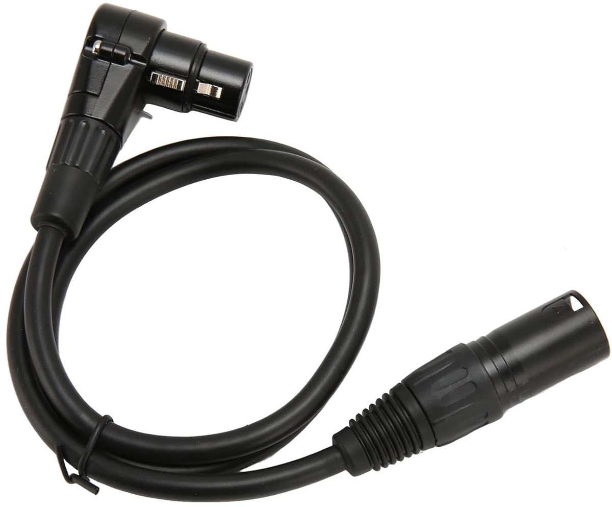 XLR Microfoon Kabel - Gebalanceerde Audio kabel - Live Geluid - Haakse Connector - 75 cm - Zwart