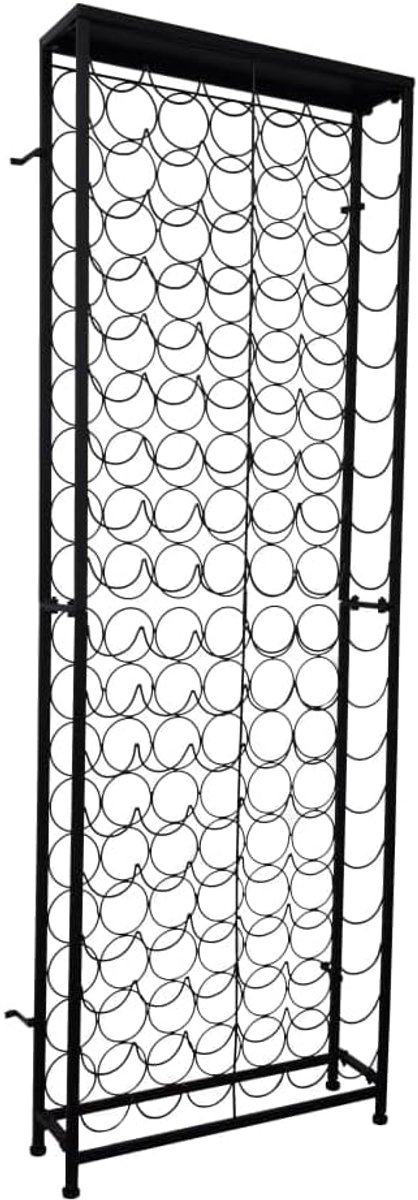 Wijnrek - Flessenhouder - Opslag Wijn - Stabiel Ontwerp - 65x24x191 cm - Zwart