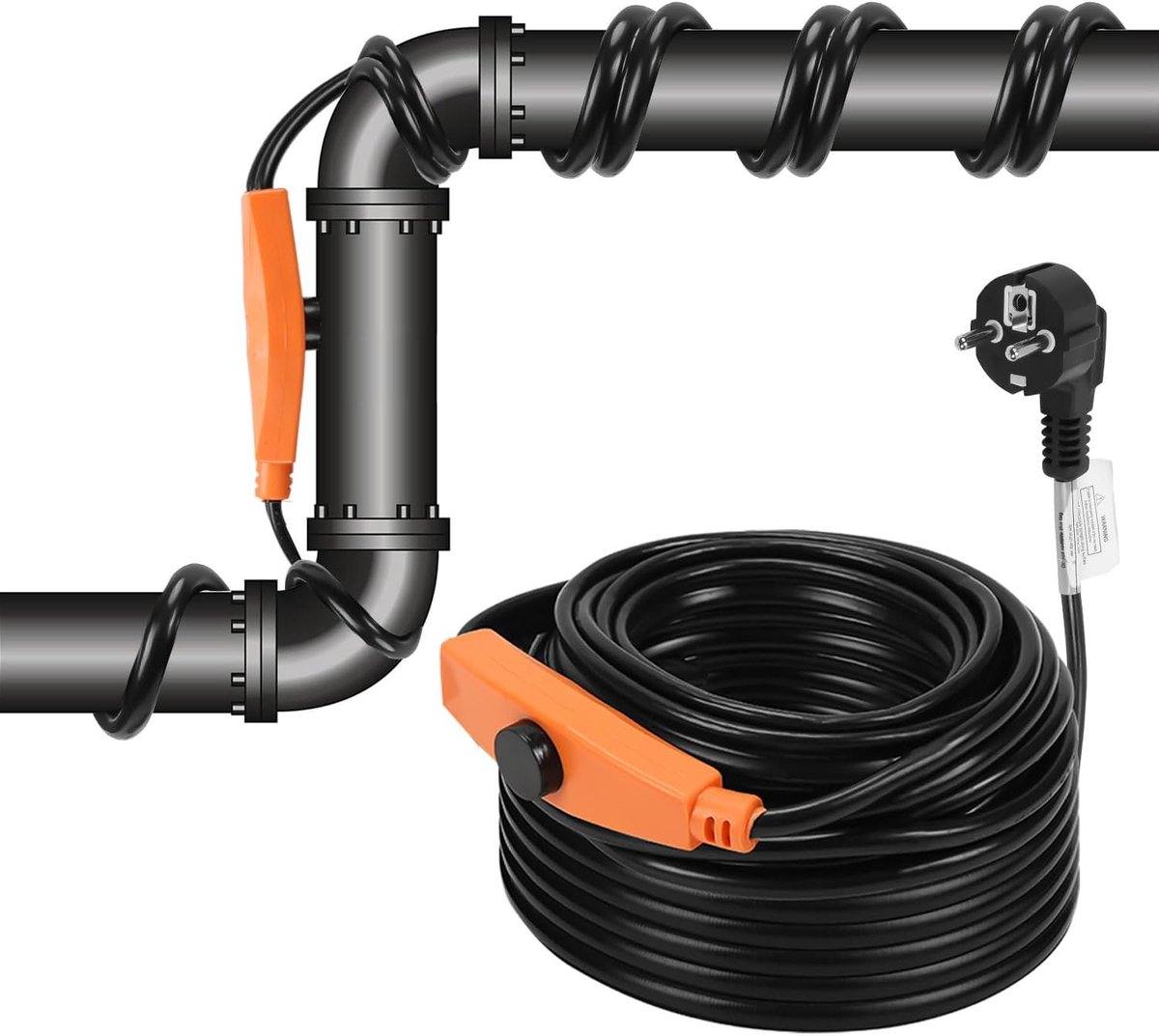 Verwarmingskabel - Vorstbescherming Kabel - Leidingen Vrijhouden - Met Thermostaat - 18 Me