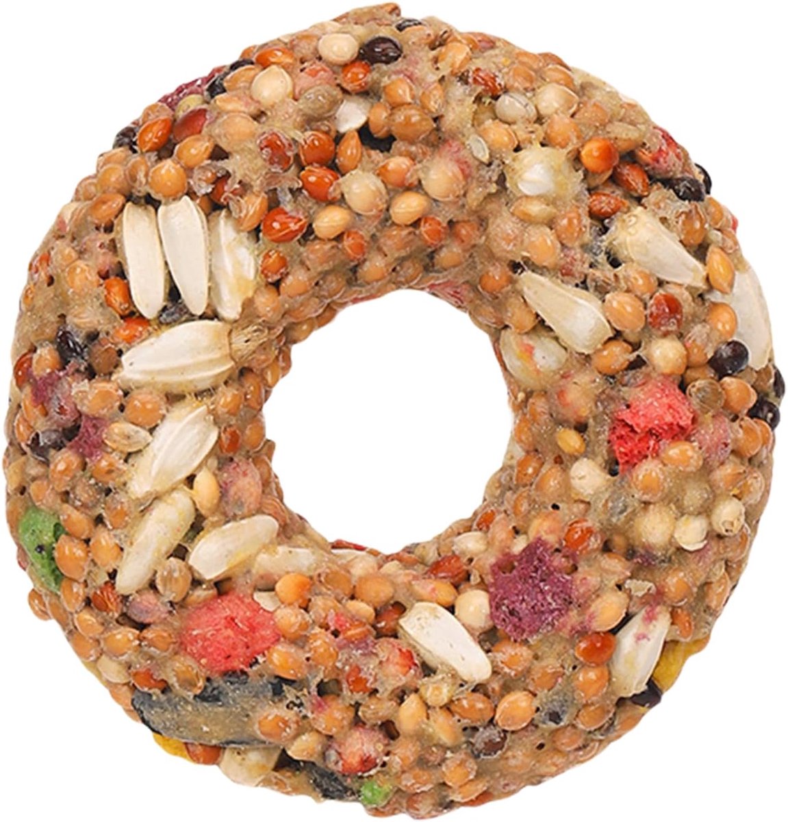Vogel Snack Donut - Vogelvoer Traktatie - Vogels Trainen - Mix Granen & Kauw - 5 cm Diameter - Graanmengsel