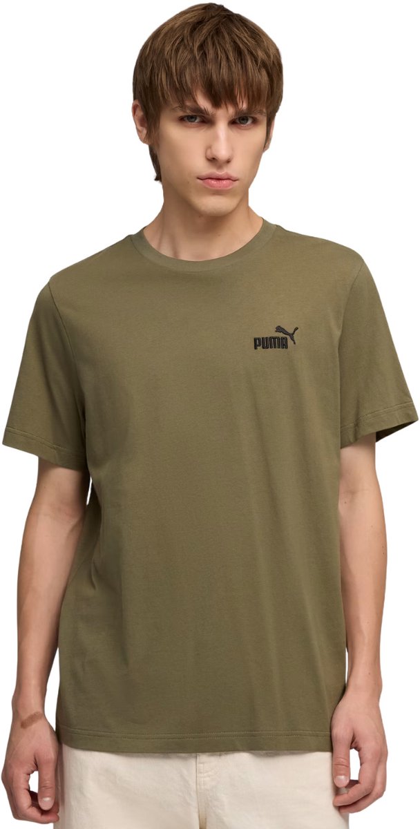 Puma T-shirt Heren ESS Small No.1 Logo Tee Olijfgroen