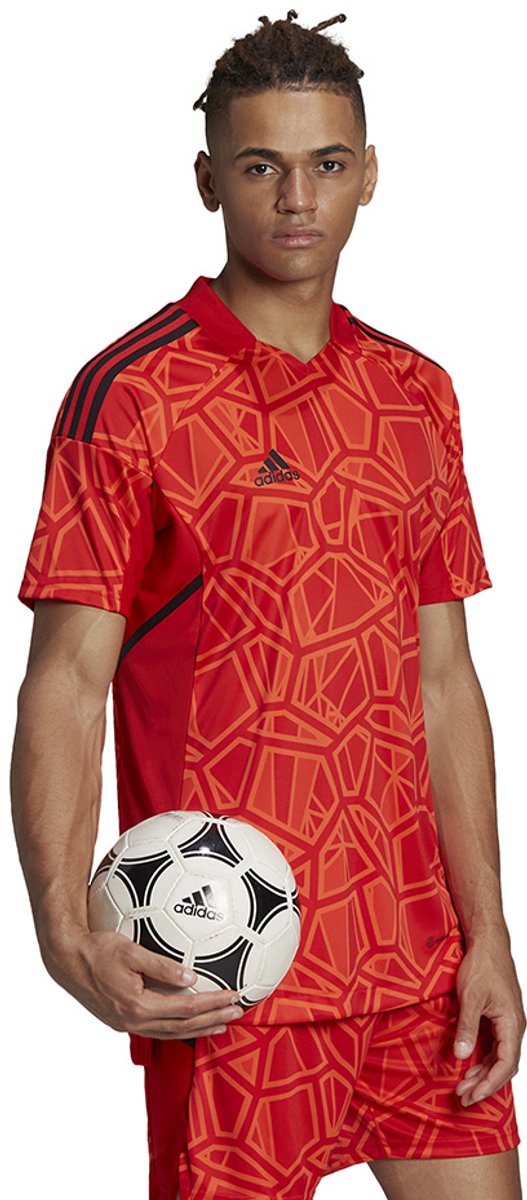 adidas teamwear T-shirt Heren Condivo 22 Goalkeeper Jersey Short Sleeve Rood H21238 - Maat XL