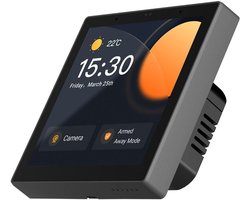 Smart Home Paneel – Wandbediening Touchscreen – Centrale Bediening – Ingebouwde Zigbee Hub – 8.6 x 8.6 cm – Zwart