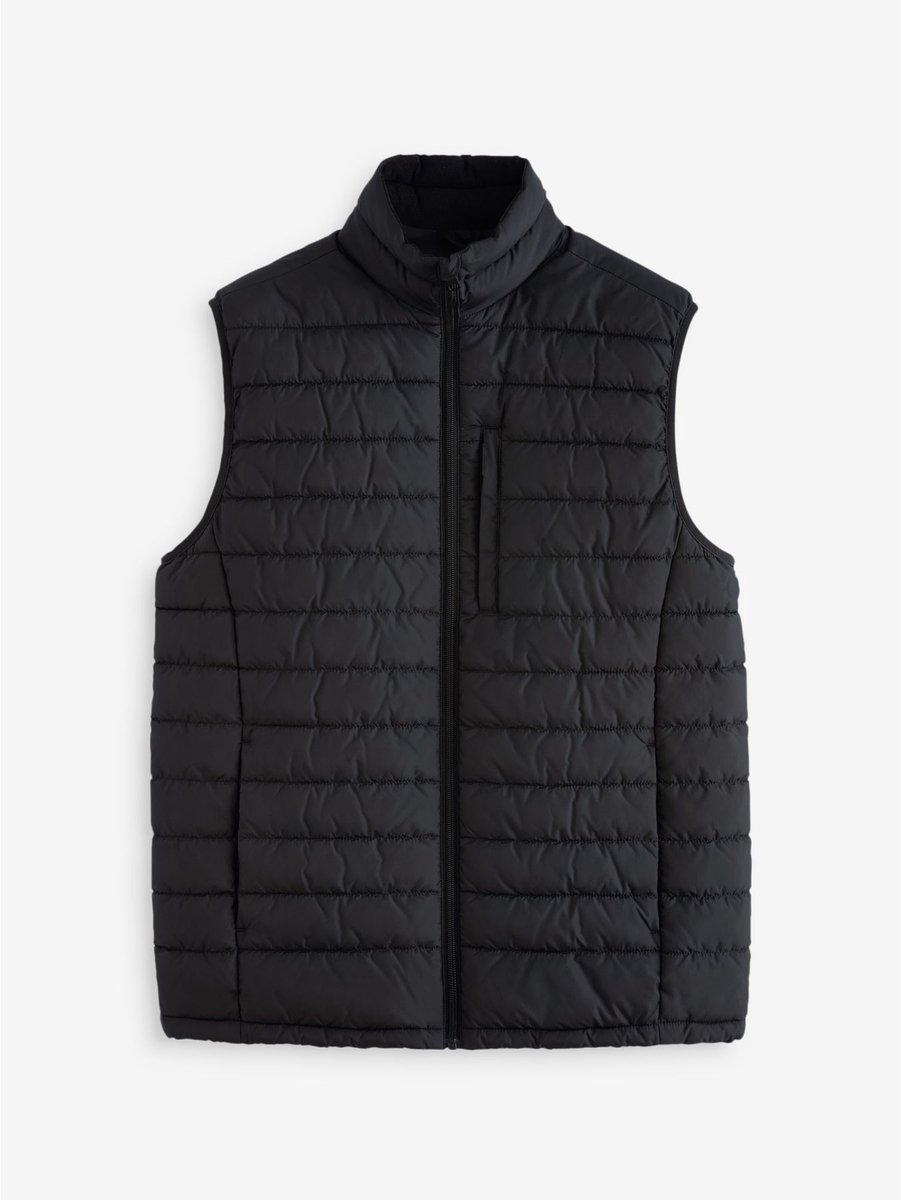 Regenbestendige dunne gewatteerde bodywarmer Zwart