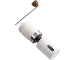 Handmatige Koffiemolen - Kruk Koffiebonenmolen - Koffie Zetten - Afneembare Handgreep - 12.5 cm Hoog - Wit