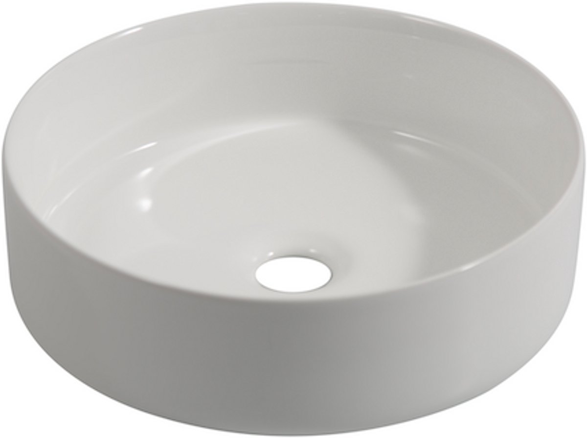 LINEA UNO - Alko 37 - Glans wit - Waskom - - Keramiek - Rond - 251112
