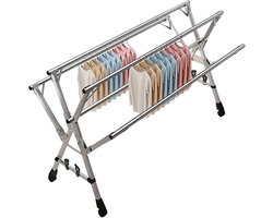 Opvouwbaar Wasrek - Kledingdroger Wielen - Buiten Droge Kleding - Verstelbare Lengte - Tot 240cm