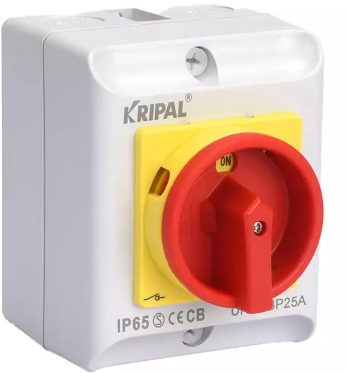 Werkschakelaar 32A 4 polig 230-440V, IP65 + 2 x kabelwartel