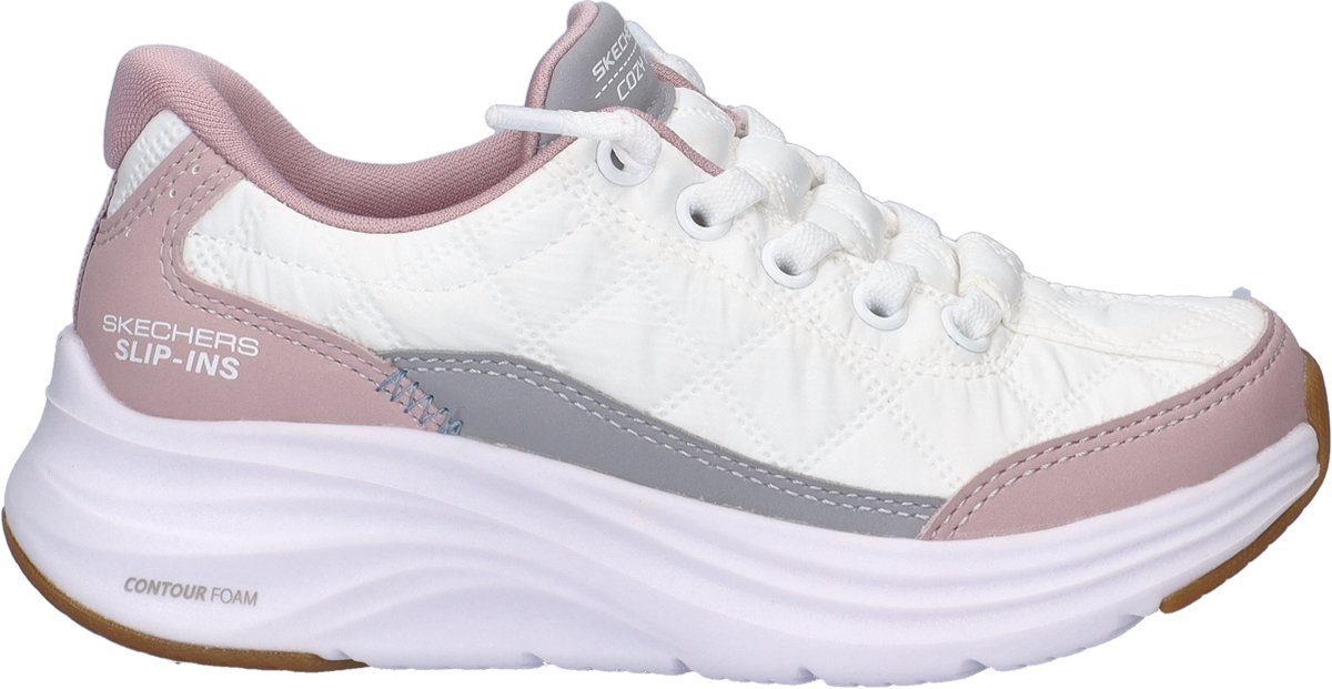 Skechers Hands Free Slip-Ins Contour meisjes sneaker - Wit roze - Maat 29