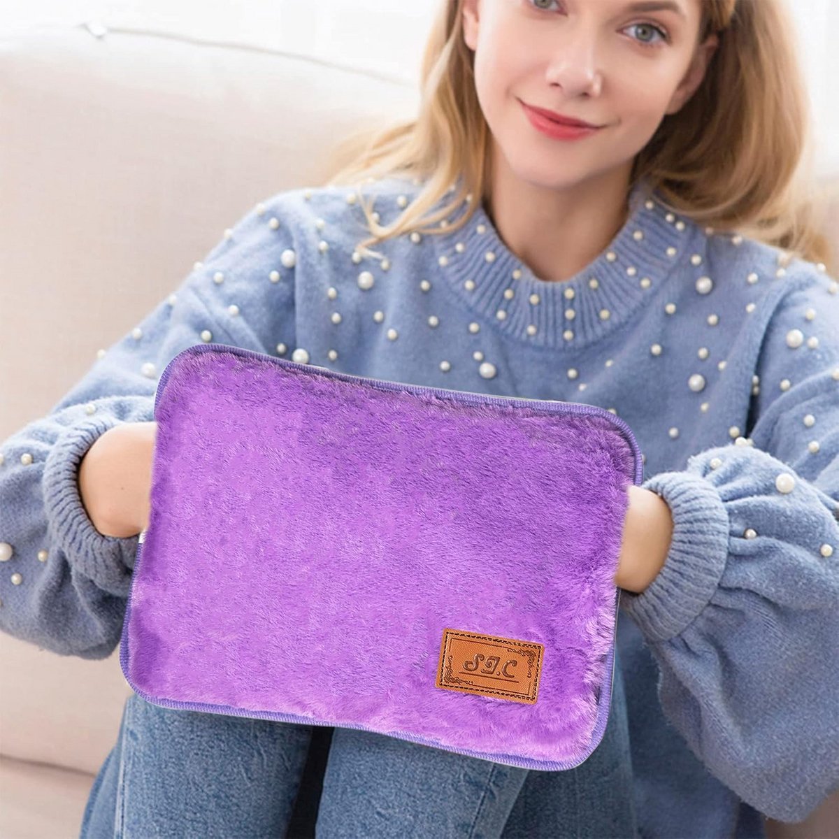Elektrische warmwaterkruik met pluche hoes - 500 W - Handwarmer en voetwarmer voor spier- en menstruatieklachten