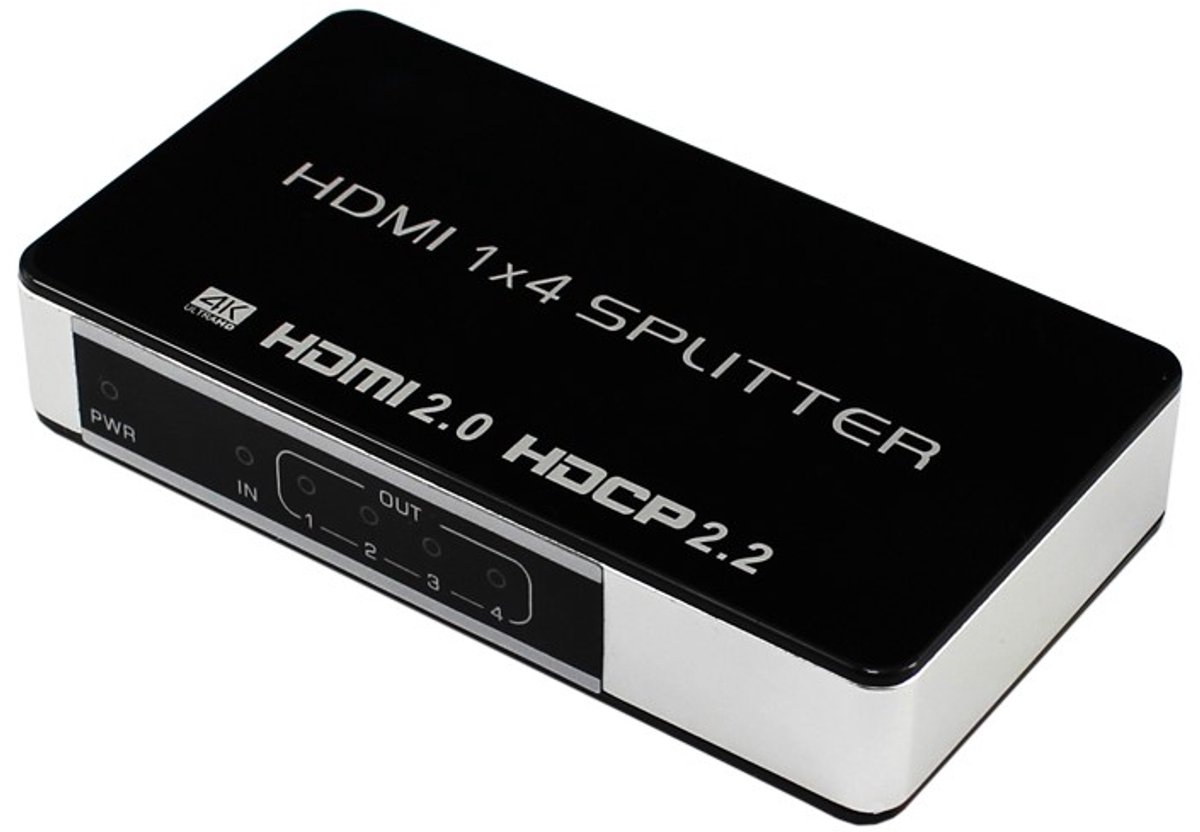 1x4 HDMI-splitter UHD 4K/60Hz 3D HDMI2.0 HDCP2.2 18Gbps