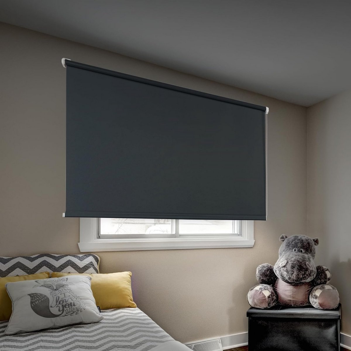 Verduisteringsrolgordijn zonder boren - Ideaal voor kiepramen, 60 x 180 cm, Totale verduis